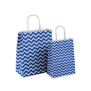 hot selling high quality custom logo Printed, Treat candy bag Party Favor Chevron Polka Dot Stripe Paper craft Bags/