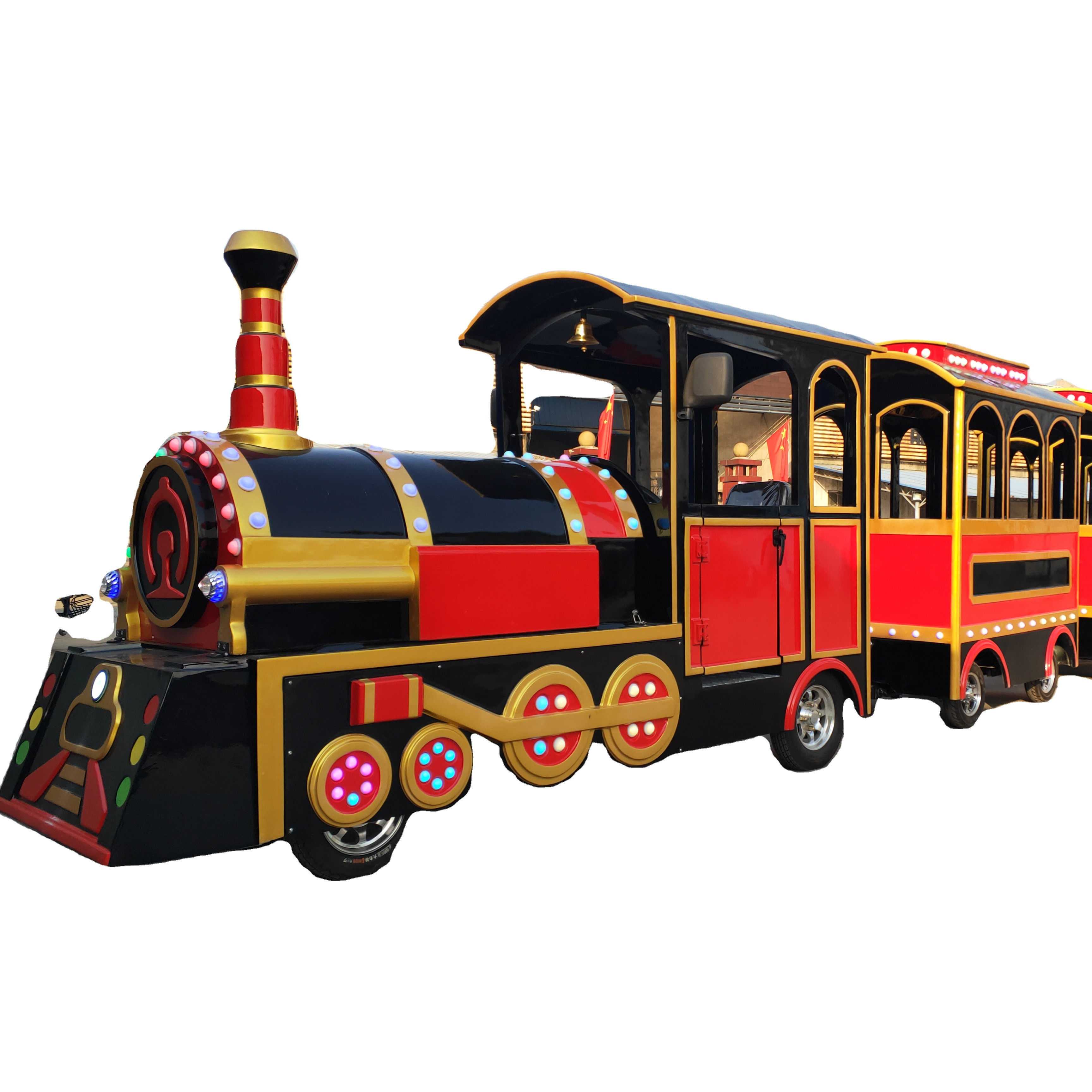 Battery Operated Mini Train Amusement Park Rides Mini Electric Trackless Train for kids entertainment track train for children