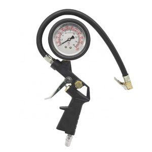 Tire Inflator Gun gauge With Flexible Hose tyre pressure test gauge for car