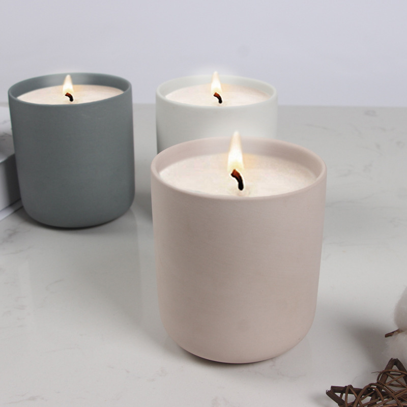 wholesale Hot Selling Holder Simple Style Candle Jar luxury Matte Ceramic Candle Jar