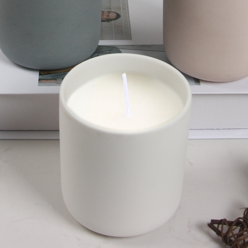 wholesale Hot Selling Holder Simple Style Candle Jar luxury Matte Ceramic Candle Jar