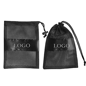 Custom Logo Printed Mesh Underwear Lingerie Dust Gift Packaging Pouch Drawstring Soft Mesh Bag