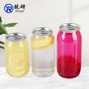 Plastic Soft Carbonated Drink Bottles Transparent Easy Open End Packaging PET Cans For Soda Juice Beverage