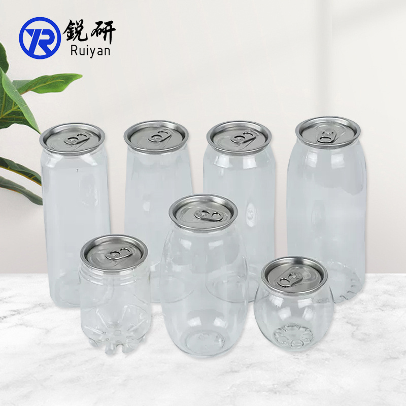 Custom Sizes Hot Selling Plastic Soft Drink Can Clear Empty Bubble Soda Bottles with Easy Open Lids