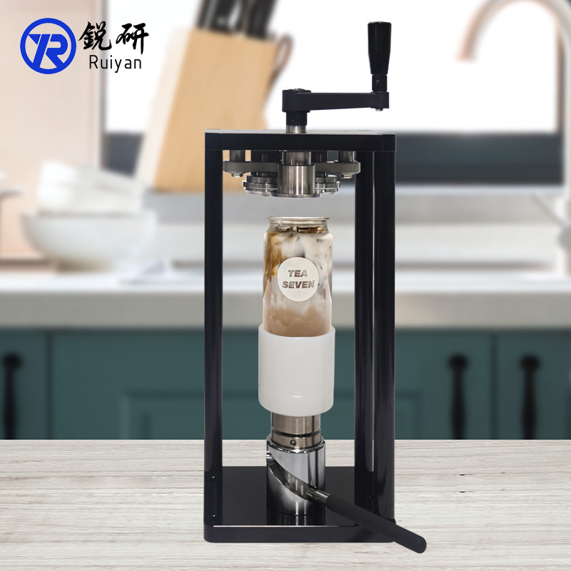 Manual Rotary Can Sealer Seamer PET Plastic Aluminum Closing Machine Tin Soft Drinks Coffee Beer Bubble Tea Can Sealing Machine