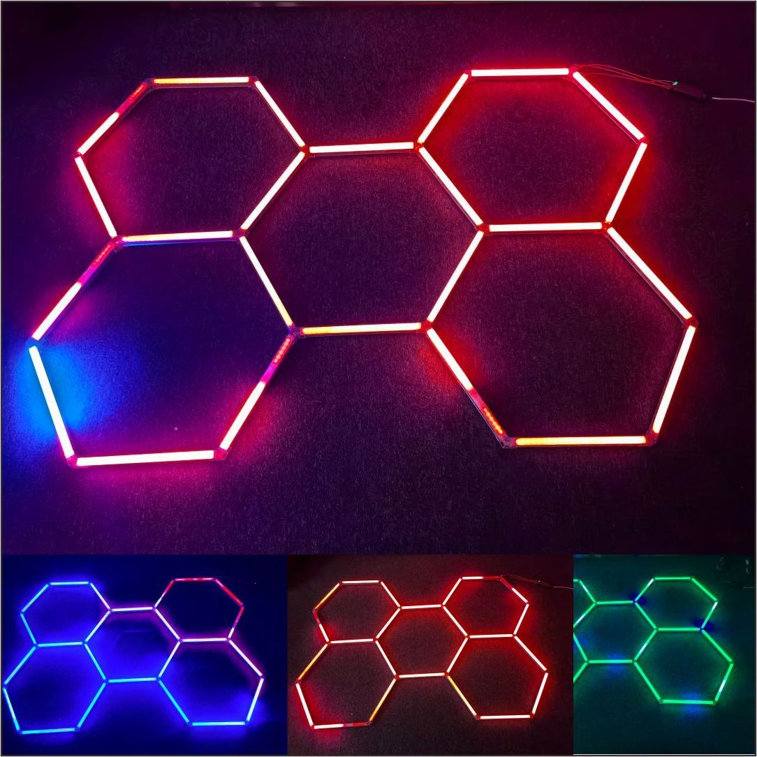 Hexagonal Led Light Detailing Lamp Workshop Car Washing Station Shop And Garage honeycomb Ceiling Led Lights