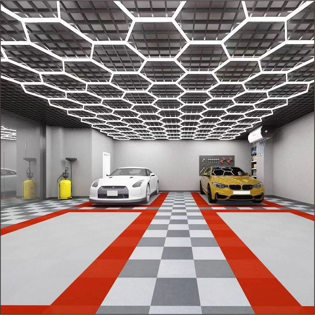 Hexagonal Led Light Detailing Lamp Workshop Car Washing Station Shop And Garage honeycomb Ceiling Led Lights