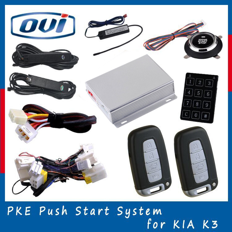 2016 OVI Fully functional OBD easy installation smart key CAN BUS push button start passive keyless entry PKE car alarm system