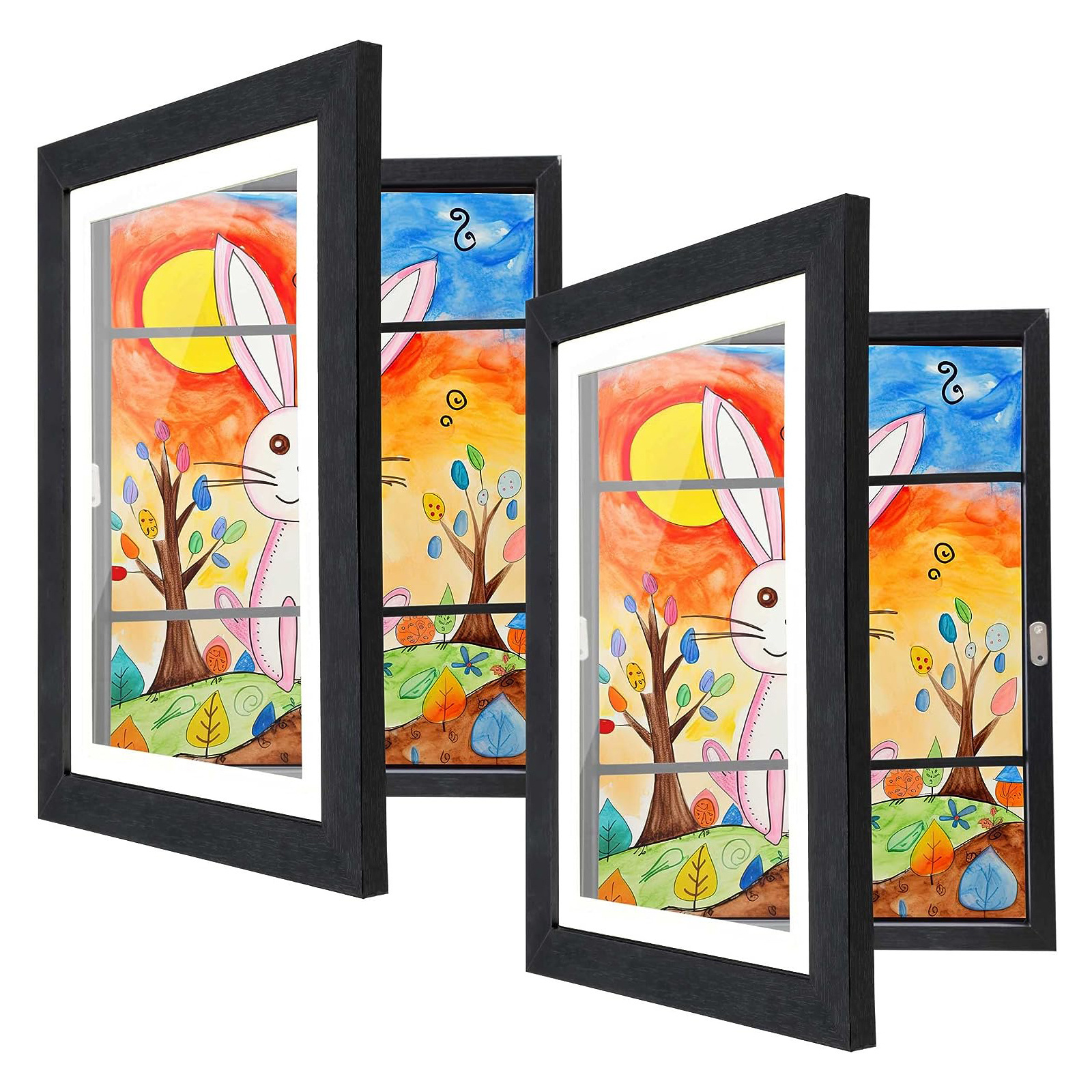 Front Opening Kids Artwork Frames Changeable Holds 50 Pcs Children Art Projects