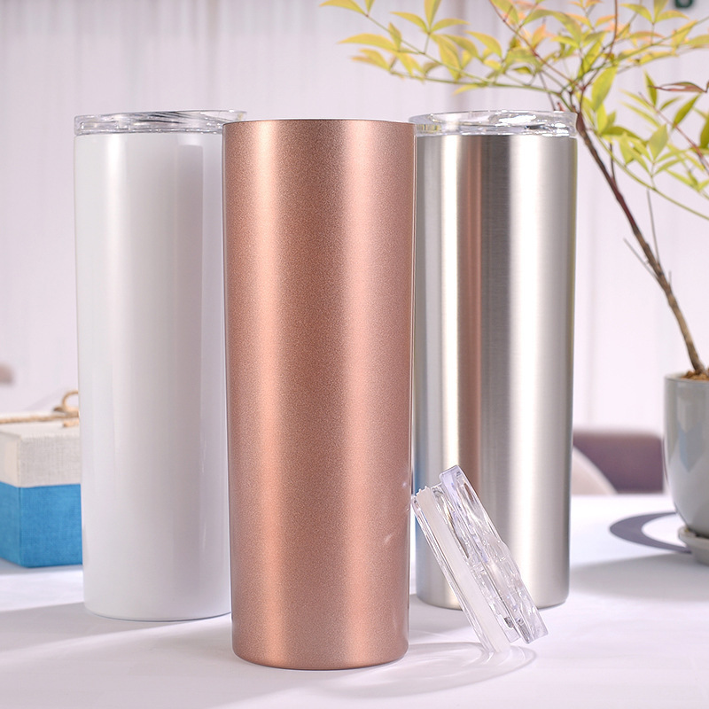 20 oz straight skinny sublimation tumblers double wall coffee cup insulation vacuum sublimation blanks skinny tumbler