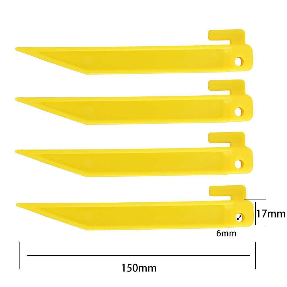 Plastic Tent Stakes 9 Inch Heavy Duty Beach Tent Pegs Canopy Stakes with Pouch Essential Gear for Camping