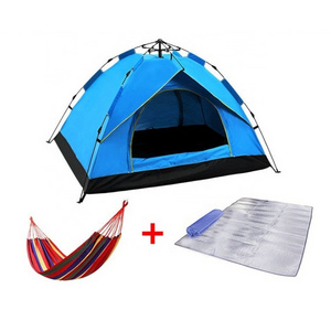 Pop Sell Direct Camping Hiking Beach Folding Automatic Popup Instant Camping Tent with Moisture-proof Pad Hammock