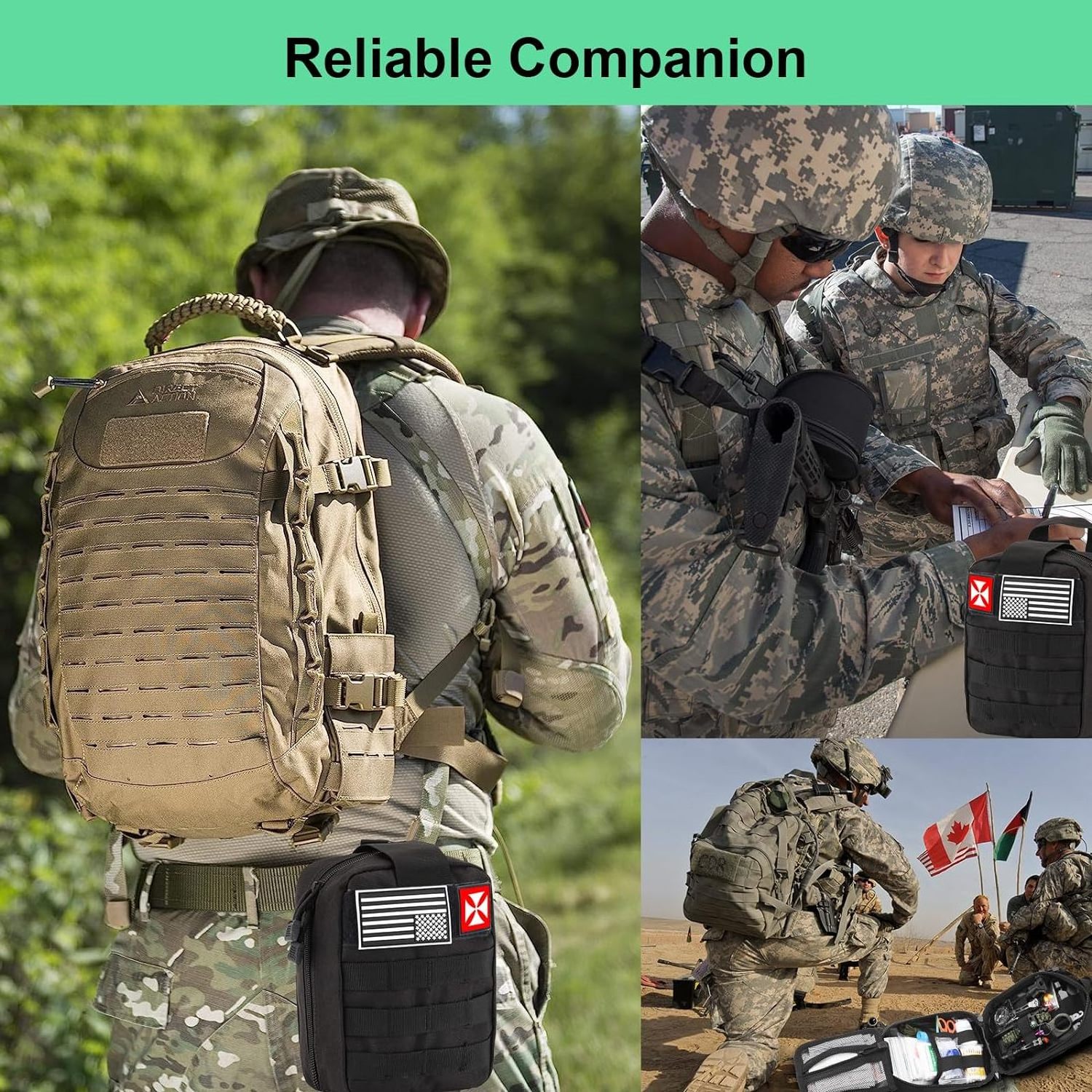 256 PCS  Molle Trauma Bag Outdoor Gear Emergency Kit Survival Tactical First Aid Kit for Camping