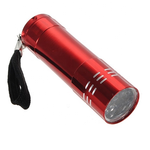 Super Bright 9 LED Mini Aluminum Flashlight with Lanyard