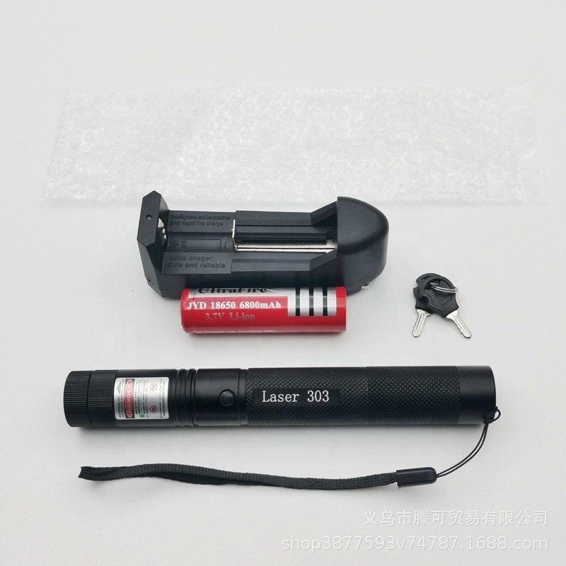 RS Wholesale 303 Laser Pointer Pen Long Distance Green LED Star Beam with Star and 18650 Battery Light Flashlight Features