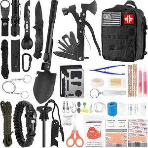 Outdoor Survival Kit 142 in 1,  Professional Survival Gear Equipment Tools Tactical First Aid Supplies for SOS Emergency