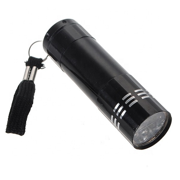 Super Bright 9 LED Mini Aluminum Flashlight with Lanyard