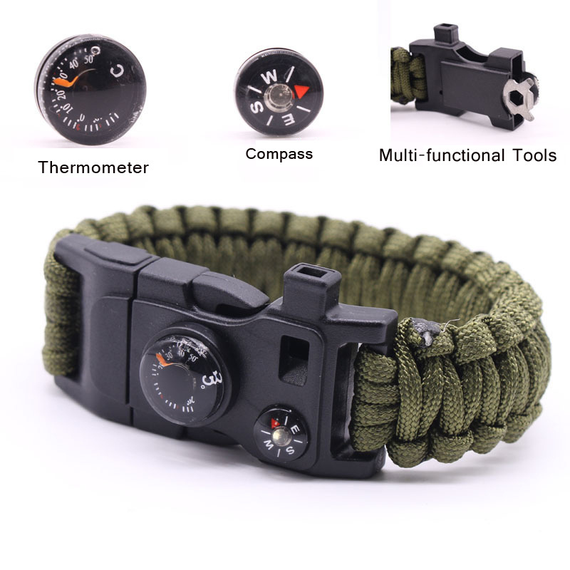 Umbrella Rope Bracelet Multi-functional Outdoor Survival Emergency Bracelets Camping Adventure Bracelets for Men Women