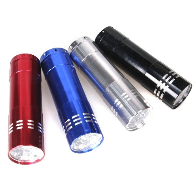 Super Bright 9 LED Mini Aluminum Flashlight with Lanyard