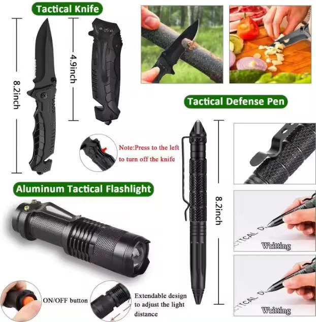 Outdoor Survival Kit 142 in 1,  Professional Survival Gear Equipment Tools Tactical First Aid Supplies for SOS Emergency