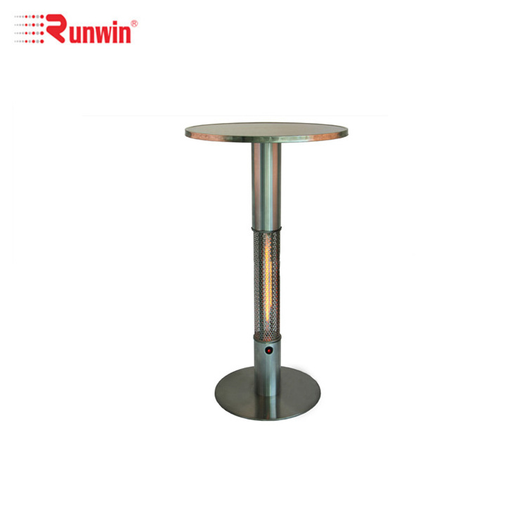 Infrared electric heater table patio vertical central with square bar table