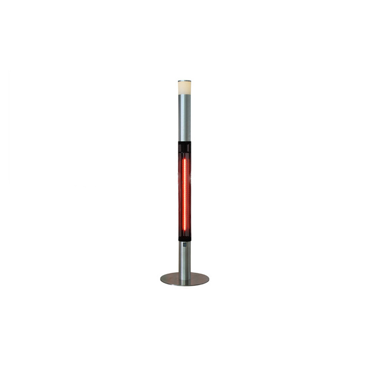 Infrared electric heater table patio vertical central with square bar table