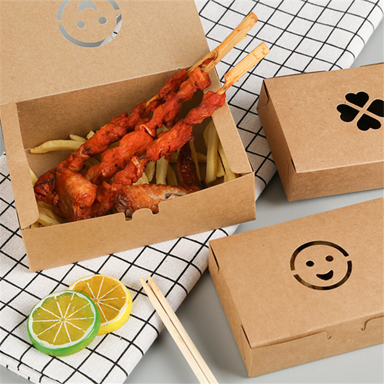 Wholesale Disposable Kraft Paper Take Away Box for Food Custom Logo Folders Accept CN;ZHE PB001 OEM Kraft; White; Custom