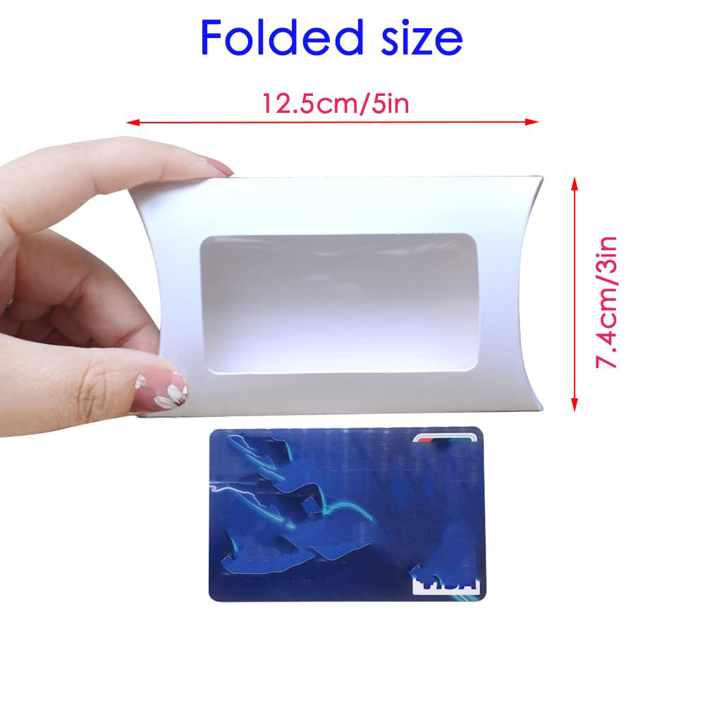 Custom Treat Gift Packaging White Paper Clear Window Packaging Food Grade Pillow Box For Bakery Candy Chocolate Jewelry