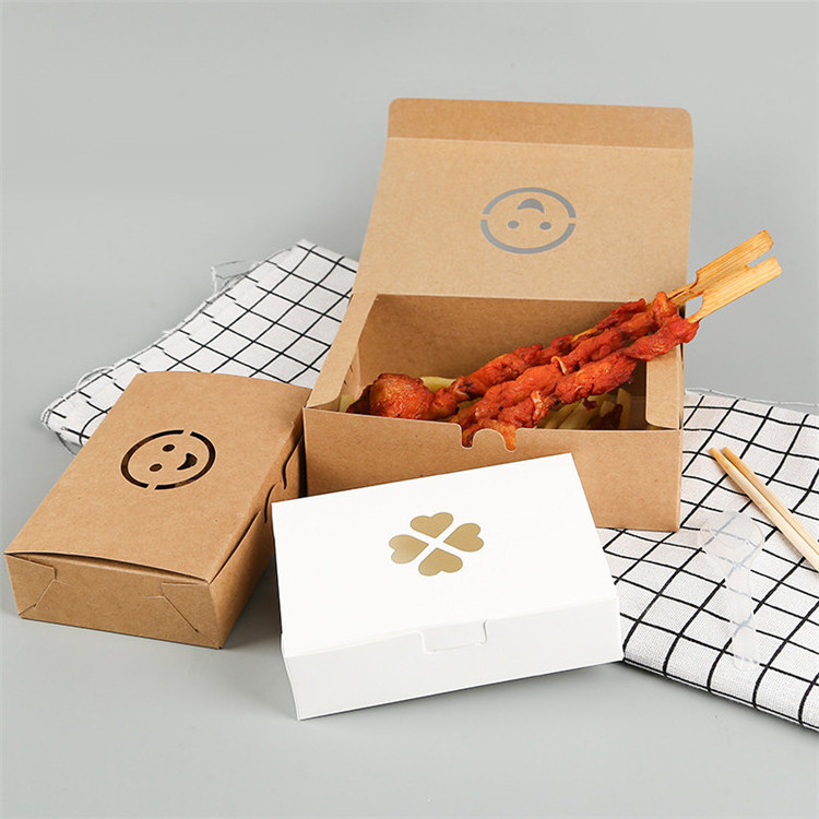 Wholesale Disposable Kraft Paper Take Away Box for Food Custom Logo Folders Accept CN;ZHE PB001 OEM Kraft; White; Custom