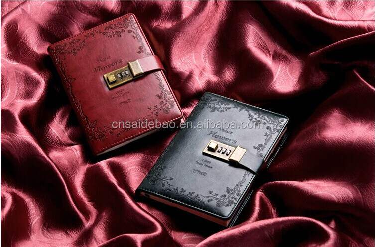 B6 Retro Pu Cover Notebook Diary Book With Password Lock