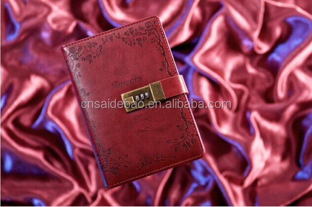 B6 Retro Pu Cover Notebook Diary Book With Password Lock