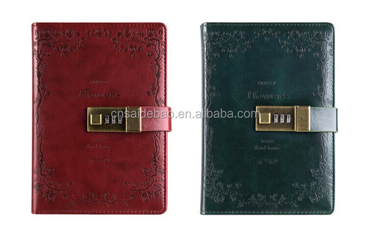 B6 Retro Pu Cover Notebook Diary Book With Password Lock