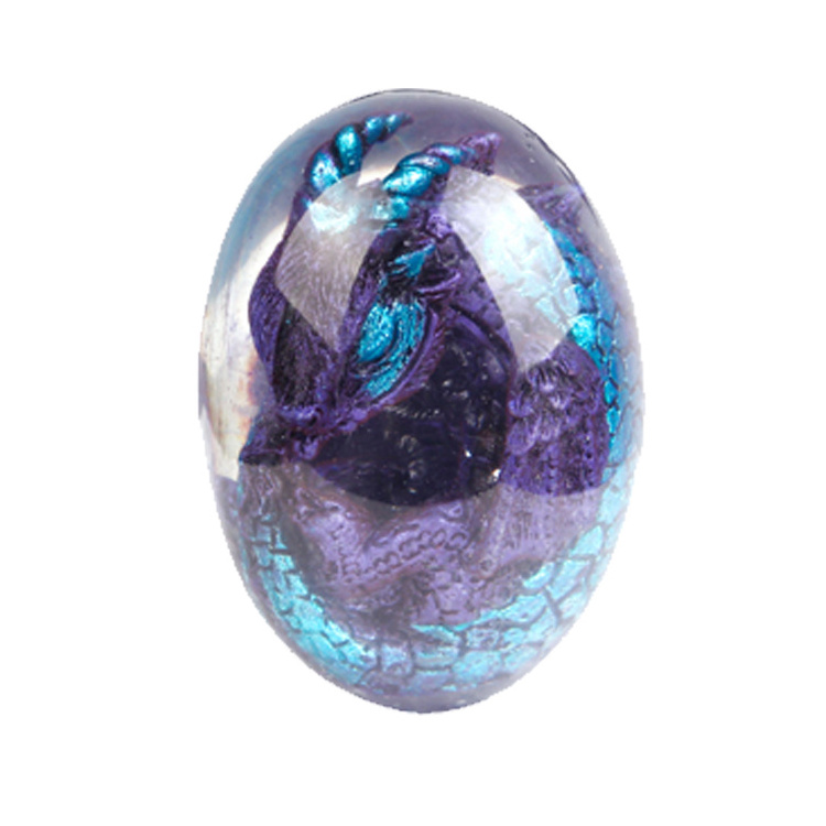 Amazon New Product Glowing Dinosaur Egg Resin Decorative Craft Glowing Lava Dragon Egg with Base Bracket