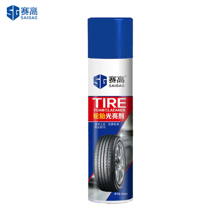 High gloss car care aerosol foam water based tire shine and wheel cleaner tire polish spray