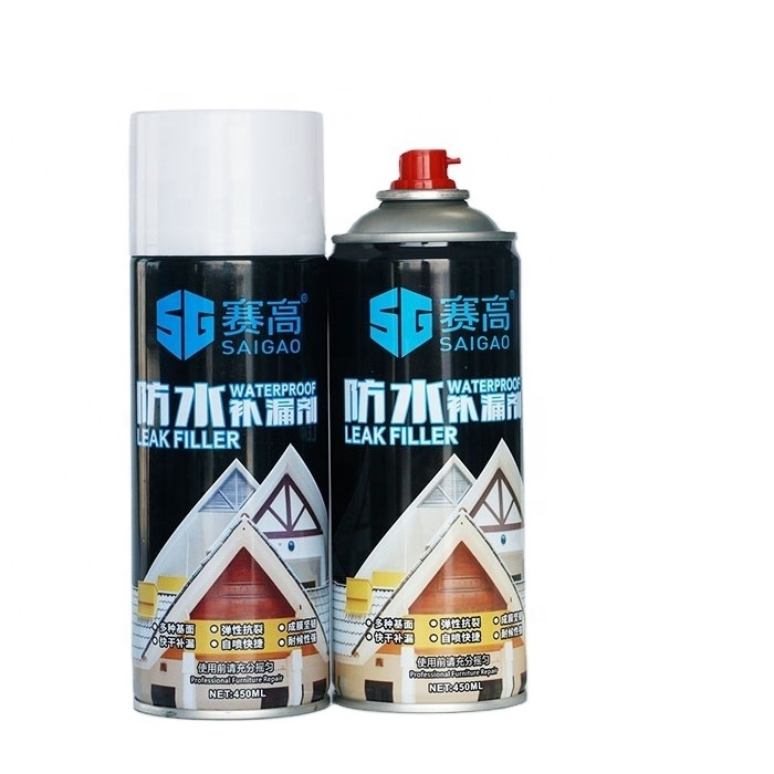 450ml OEM Black White Quick-drying Metal Waterproofing Leak Sealer Spray Paint