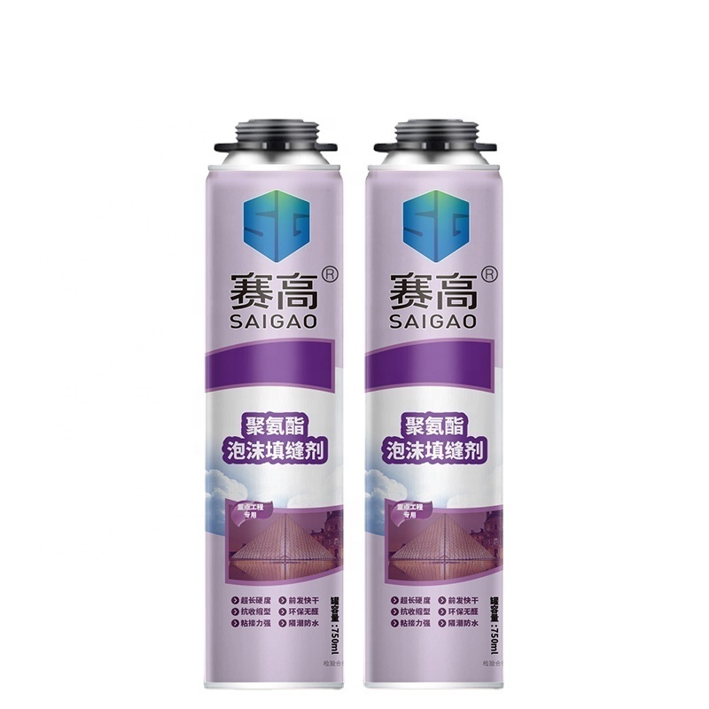 SAIGAO Wholesale 750ml Polyurethane Expansion Foam Spray PU Foam Spray Adhesive