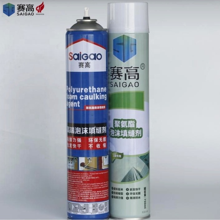 SAIGAO Wholesale 750ml Polyurethane Foam Spray PU Foam Bulk Spray Adhesive for Tire Factory