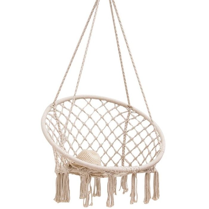 Outdoor Hanging Chair Swing Hammock With Cotton Rope