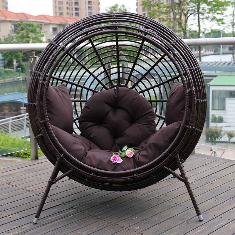 Wicker Rattan Swing Chair Hanging Egg Chair Cushions with Stand Cushioned Chair