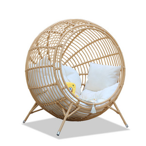 Wicker Rattan Swing Chair Hanging Egg Chair Cushions with Stand Cushioned Chair