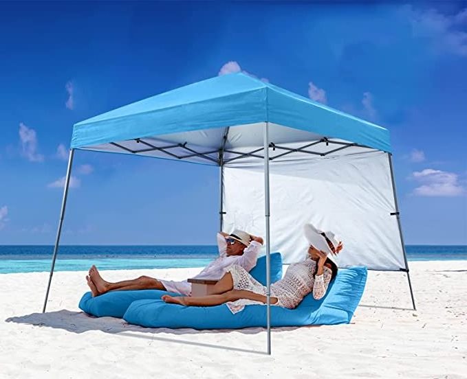 8 x 8 ft Base / 6 x 6 ft Top Cape Beach Other Tent Sun Shelter Pop Up Beach Gazebo with Backpack Bag Canopy Tent