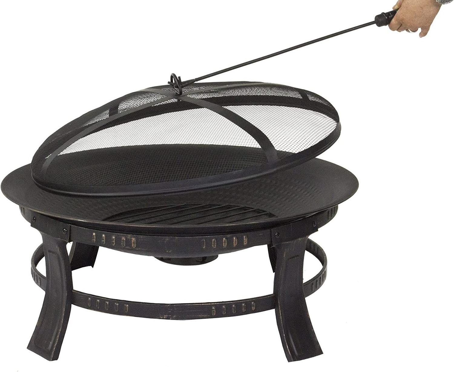 Patio Garden Stove Wood Burning Metal Round Fair Bowl Portable Outdoor Indoor Table Top Smokeless Wood Fire Pit Fire Pits