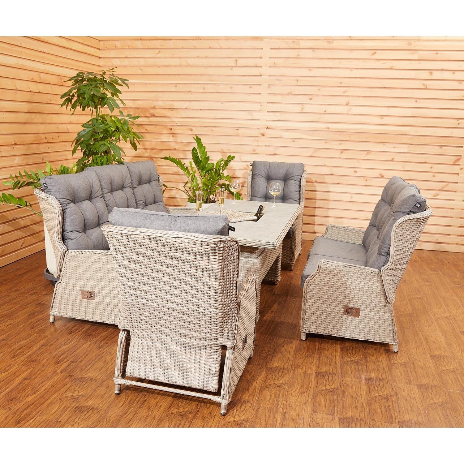 Outdoor Garden Modern Patio Rattan Sofa Garden Furniture Reclining Wicker Sofa And Armchairs Outdoor Furniture