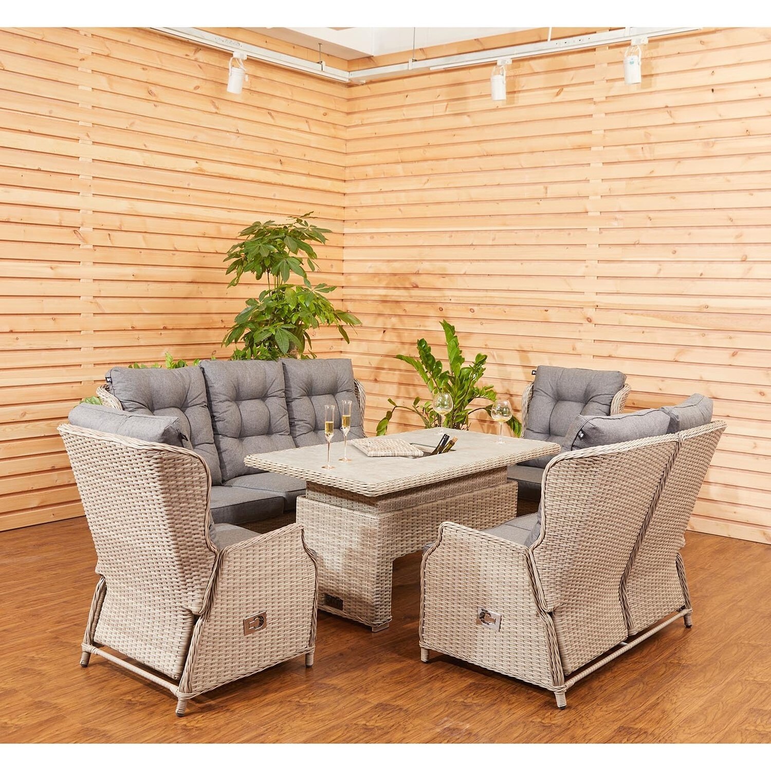 Outdoor Garden Modern Patio Rattan Sofa Garden Furniture Reclining Wicker Sofa And Armchairs Outdoor Furniture