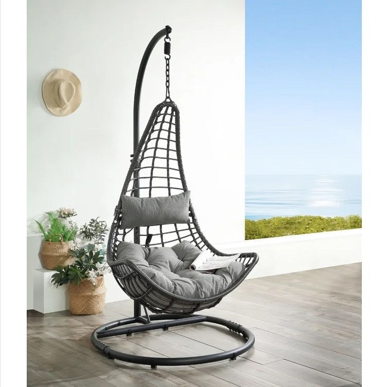 Garden Rattan Swing Chair Indoor Outdoor Hanging Egg Chair Patio Swings