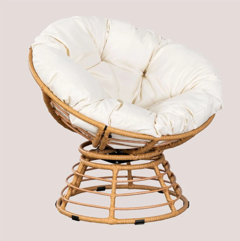 Outdoor Rattan Garden Furniture Steel Rocking Chairs Lounger Arc Shape For Patio Rattan Garden Chair