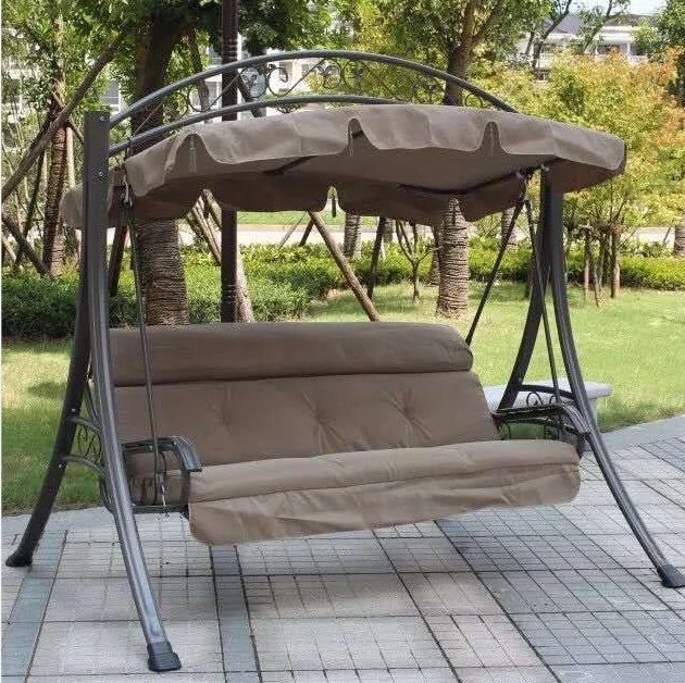 Simple Style Outdoor Furniture Metal Frame 3 Seater Outdoor Swing Chair Patio Swings Hanging Chairs