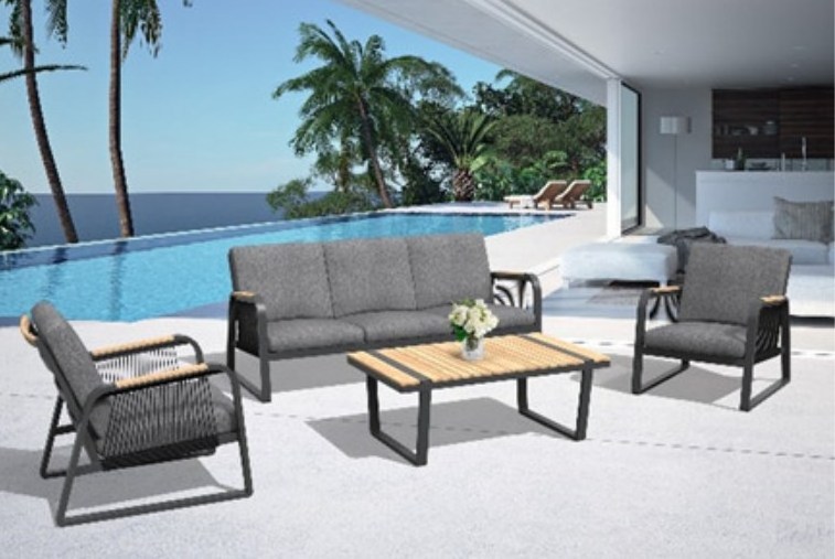 Outdoor Aluminum Sofa Sectional with Coffee Table Patio Furniture Set