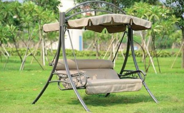 Simple Style Outdoor Furniture Metal Frame 3 Seater Outdoor Swing Chair Patio Swings Hanging Chairs