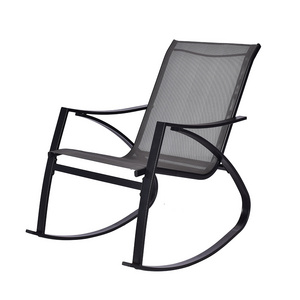 Outdoor Textile Rocking Chair Steel Rocker Seating Outside Mesh Rocking Sling Porch Garden Patio Backyard Outdoor Chairs